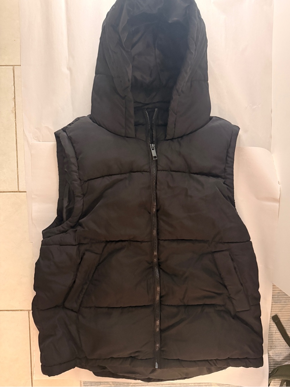 Bluenotes Black Quilted Hooded Puffer Vest